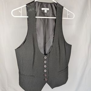 New York & Co Women's Black Pin Strip Vest Size 10